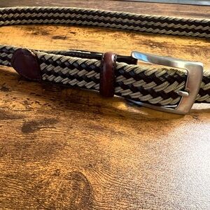 Men's EUC Leather Braded, Size 42, Golf, Preppy, Dress Belt, B3